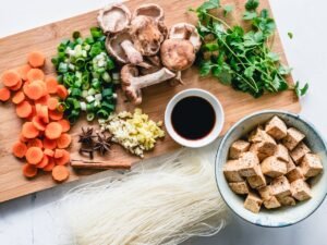 chopped veggies